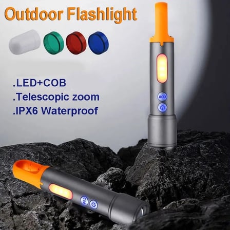 GS-7560 Ultra Parlak COB Led 9 Modlu Askılı Şarjlı El Feneri