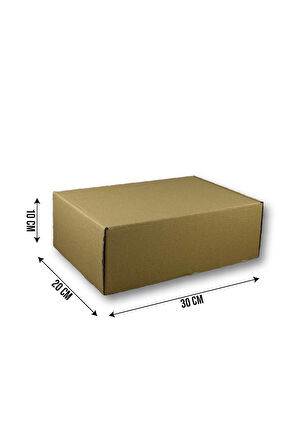 20x30x10cm Kilitli Dayanıklı E-Ticaret Karton Kargo Kutusu 25 Adet