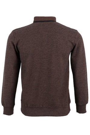Erkek Kazak Normal Kesim Yakalı Kahverengi RAR01397
