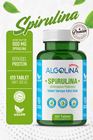 Spirulina 120 Tablet 600 Mg Protein Kaynağı - Takviye Edici Gıda