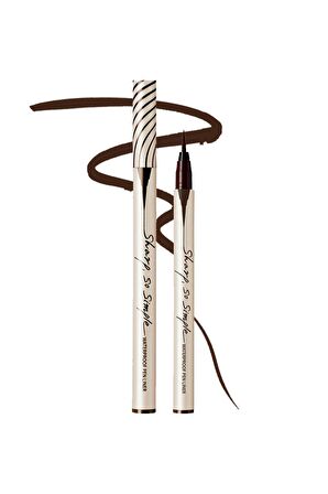 Suya Dayanıklı, İnce Uçlu Eyeliner Clio Sharp So Simple Waterproof Pen Liner (02 Brown)
