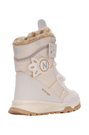 Günlük Kız Çocuk Kar Botu Cırtlı Lastik Bağcıklı Kürklü Kar Desenli Kalın Tırtıklı Taban Bootie 014