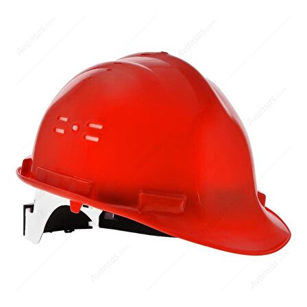 Orange Safety Baret Kırmızı Enseden Ayarlı Vidalı