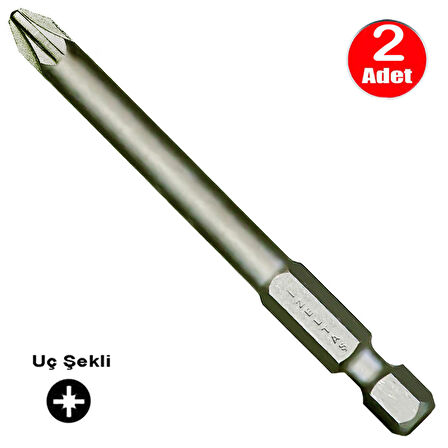 İzeltaş Bits Uç Yıldız Matkap Vidalama Ucu Pz2 x 100 mm - 2 Adet