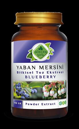 Yaban Mersini Toz Ekstresi (BLUEBERRY POWDER EXTRACT) 100 Gr. Cam Kavanoz