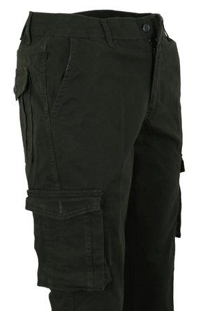 Erkek Keten Kargo Pantolon Haki Renk RAR01440