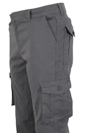 Erkek Keten Kargo Pantolon Gri Renk RAR01441