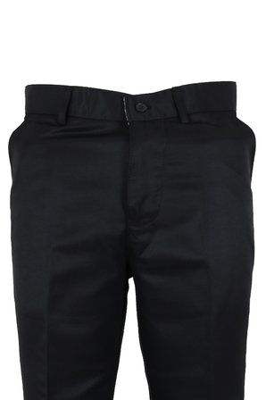 Modarar Klasik Kesim Regular Erkek Pantolon Siyah Pamuk Polyester Gabardin Kumaş