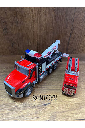 Oyuncak Die Cast Sesli Kamyon Metal Oyuncak Çekici Itfaiye Sesli Işıklı Oyuncak Kamyon