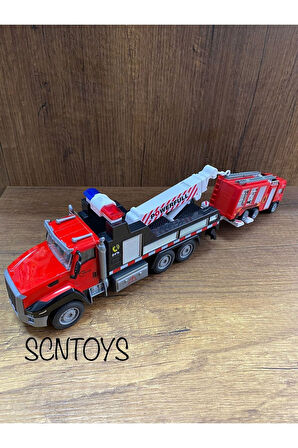 Oyuncak Die Cast Sesli Kamyon Metal Oyuncak Çekici Itfaiye Sesli Işıklı Oyuncak Kamyon