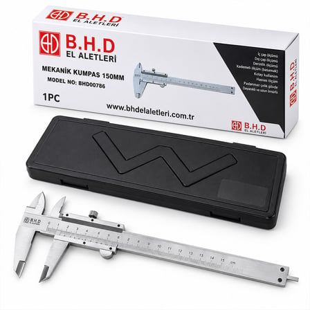 0-150 mm Metal Mekanik Kumpas (Plastik Kutulu)