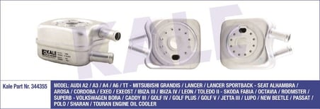 YAĞ SOĞUTUCU VW BORA/CADDY III/GOLF IV-V/JETTA III/PASSAT/POLO/SHARAN/TOURAN  AUDI A2/A3/A4/A6/TT