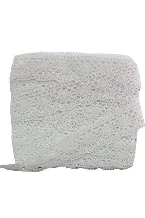 Kopanaki Dantel en 5 cm Badem Model Beyaz 10 Metre