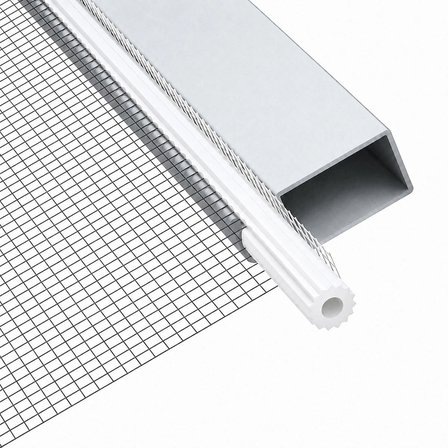 Aletçantam Alüminyum Sineklik Teli Fitili Beyaz 5mm Kapı Pencere Tül Sabitleme Lastik Contası -10 Metre