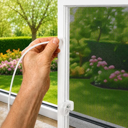 Aletçantam Alüminyum Sineklik Teli Fitili Beyaz 5mm Kapı Pencere Tül Sabitleme Lastik Contası -10 Metre