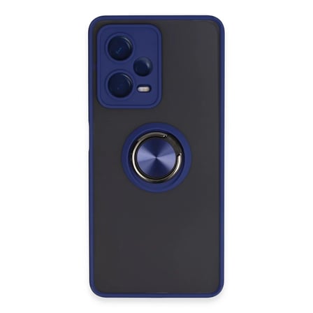 Xiaomi Redmi Note 12 5G Kılıf Montreal Yüzüklü Silikon Kapak - Lacivert