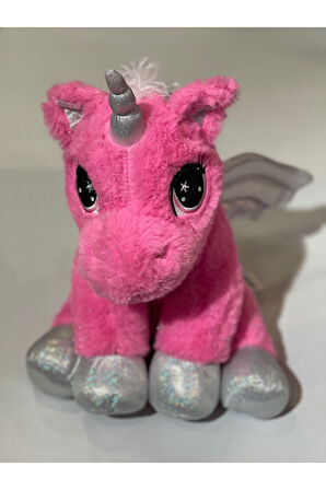 Unicorn Pembe Simli Parlak Peluş Uyku Arkadaşı Çocuk Oyuncak 40 cm