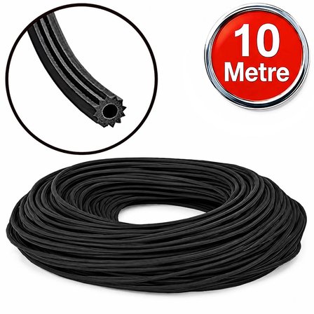 Aletçantam Alüminyum Sineklik Teli Fitili Siyah 5mm Kapı Pencere Tül Sabitleme Lastik Contası -10 Metre