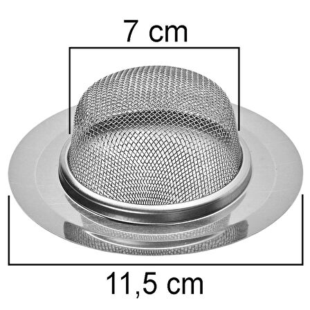 Süzgeç Telli Çöpmak Mutfak lavabo Evye Sifon Delik Gider Metal Tıpa Süzgeci (7cm-10cm Arası uyum)