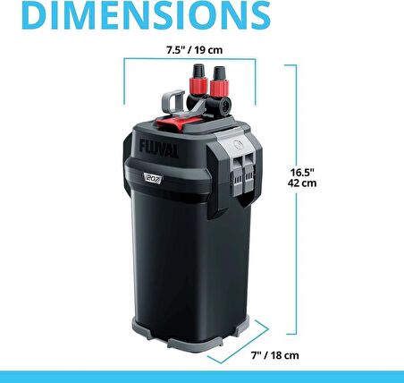 Fluval 207 Dış Filtre 780 l/h / 60-220 Lt  