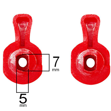 Kırmızı Plastik Mini Küresel Vana Başlığı Kollektör Kolu Ara Musluk Kelebek Başı -10 Adet