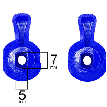 Mavi Plastik Mini Küresel Vana Başlığı Kollektör Kolu Ara Musluk Kelebek Başı -10 Adet