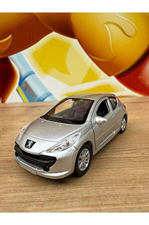 Peugeot 207 Diecast Model Araba Oyuncak Metal Model Araba Peugeot 207 Gri