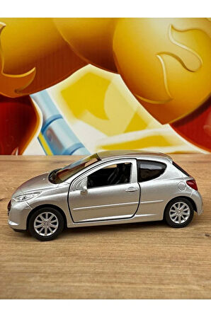 Peugeot 207 Diecast Model Araba Oyuncak Metal Model Araba Peugeot 207 Gri