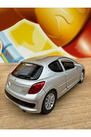 Peugeot 207 Diecast Model Araba Oyuncak Metal Model Araba Peugeot 207 Gri