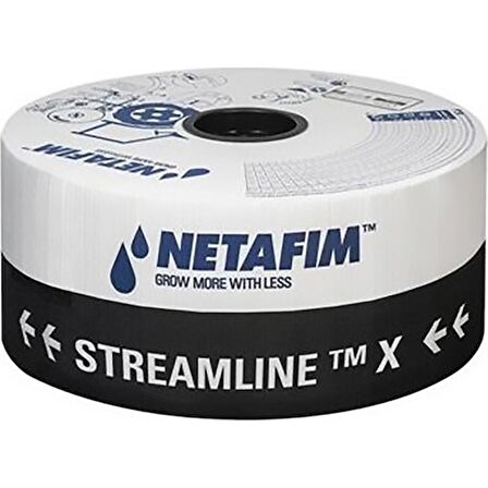 NETAFİM STREAMLINE™ X 16125 (12.5mil 20 cm 1,6 lt/h ) 1100 BASINÇ AYARSIZ YASSI DAMLA SULAMA BORUSU