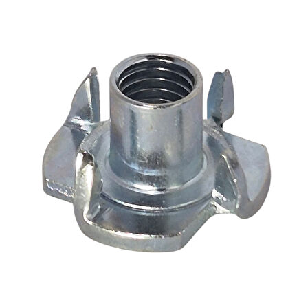 M6 Ağaç Somunu 6mm Tırnaklı Ahşap Çakma Somun  -20 Adet