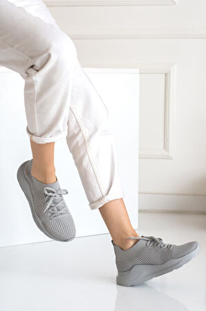 Kadın Triko Sneaker Bağcıklı Çorap Bileklik Detaylı Spor Ayakkabı 017