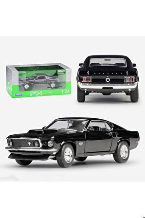 1969 Ford Mustang Boss 429 Siyah 1:24 Model Araba