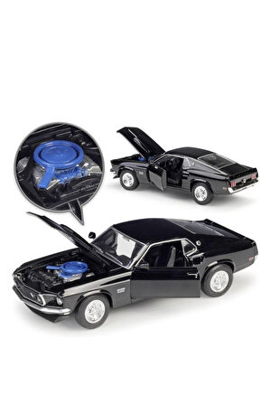 1969 Ford Mustang Boss 429 Siyah 1:24 Model Araba