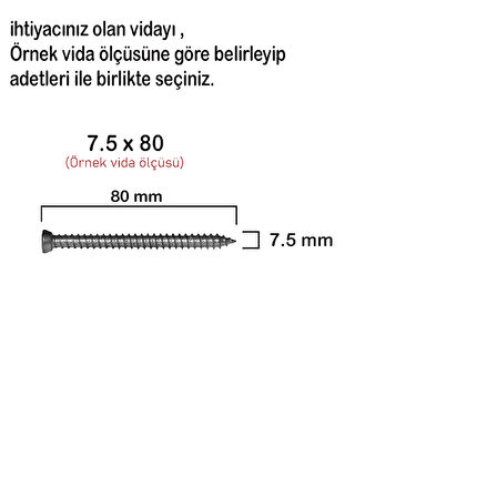 Buldeks Vida Tork Beton Vidası 7.5 x  200 mm -50Adet