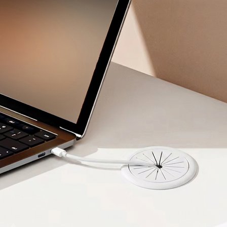 Masa Üstü Beyaz Kablo Kanalı Kapağı Deliği Kapatma Gizleyici 6cm Yuvarlak Kapak -2 Adet