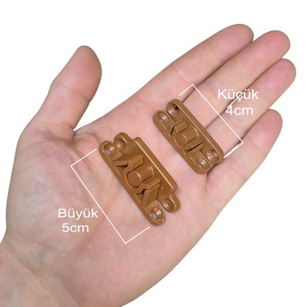 Pvc Kapı Pencere Sineklik Kahve Plastik Çıt Çıt Kilit Menteşe Küçük Boy 4cm -10 Adet