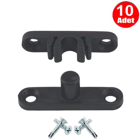 Pvc Kapı Pencere Sineklik Antrasit Plastik Çıt Çıt Kilit Menteşe Küçük Boy 4cm -10 Adet