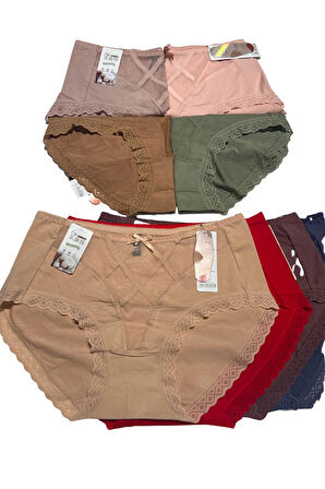 UNREAL 6li Set Kadın Yüksek Bel Dantelli Toparlayıcı Külot – Pamuklu ve Rahat