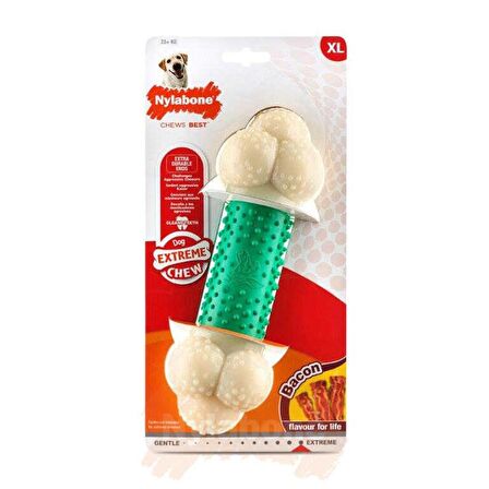 Nylabone Ec Double Action Domuz Pastırması Aromalı Köpek Çiğneme Kemiği XL