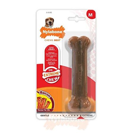 Nylabone Ec Domuz Pastırması Aromalı Köpek Çiğneme Kemiği M