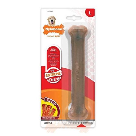 Nylabone Domuz Pastırması Aromalı Köpek Çiğneme Kemiği L