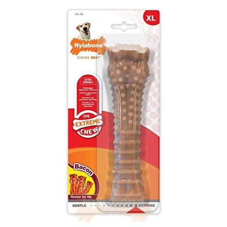 Nylabone Ec Domuz Pastırması Aromalı Köpek Çiğneme Kemiği XL