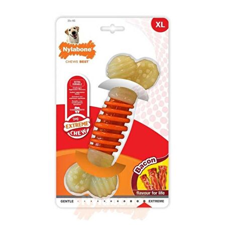 Nylabone Ec Pro Action Domuz Pastırması Aromalı Köpek Çiğneme Kemiği XL