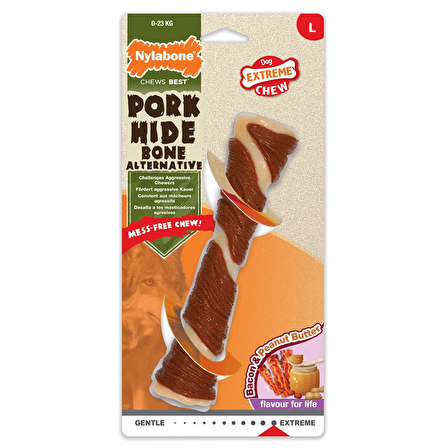 Nylabone Ec Domuz Pastırması ve Fıstık Ezmesi Aromalı Köpek Çiğneme Çubuğu L