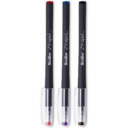 Scrikss Speed Gel Tükenmez Kalem 0.7 Siyah-Mavi-Kırmızı