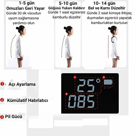 Akıllı Kamburluk Düzeltici Duruş Bozukluğu İçin Ayarlanabilir Konforlu Cihaz