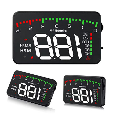MultiZone Hyundai Era-Getz Uyumlu 3.5'' OBD HUD Dijital Hararet-Hız-Devir-Voltaj Gösterge Paneli