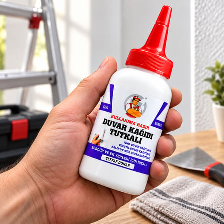 Şeffaf Duvar Kağıdı Yapıştırıcısı Sıvı Tamir Tutkalı Kenarı Açılan Kalkan Ek Yerlerini Yapıştırma Bordür Vinil Onarım zamkı 150gr