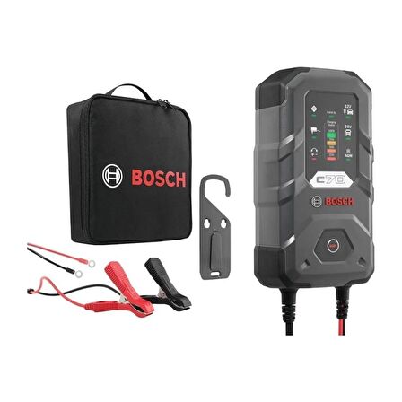 Bosch C70 Akü Şarj Cihazı - 10A, 12V/24V, 300 Ah (Model: 0189911070)